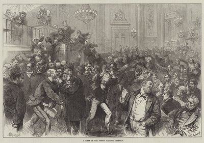 A Scene in the French National Assembly by Felix Regamey